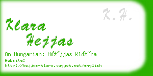 klara hejjas business card